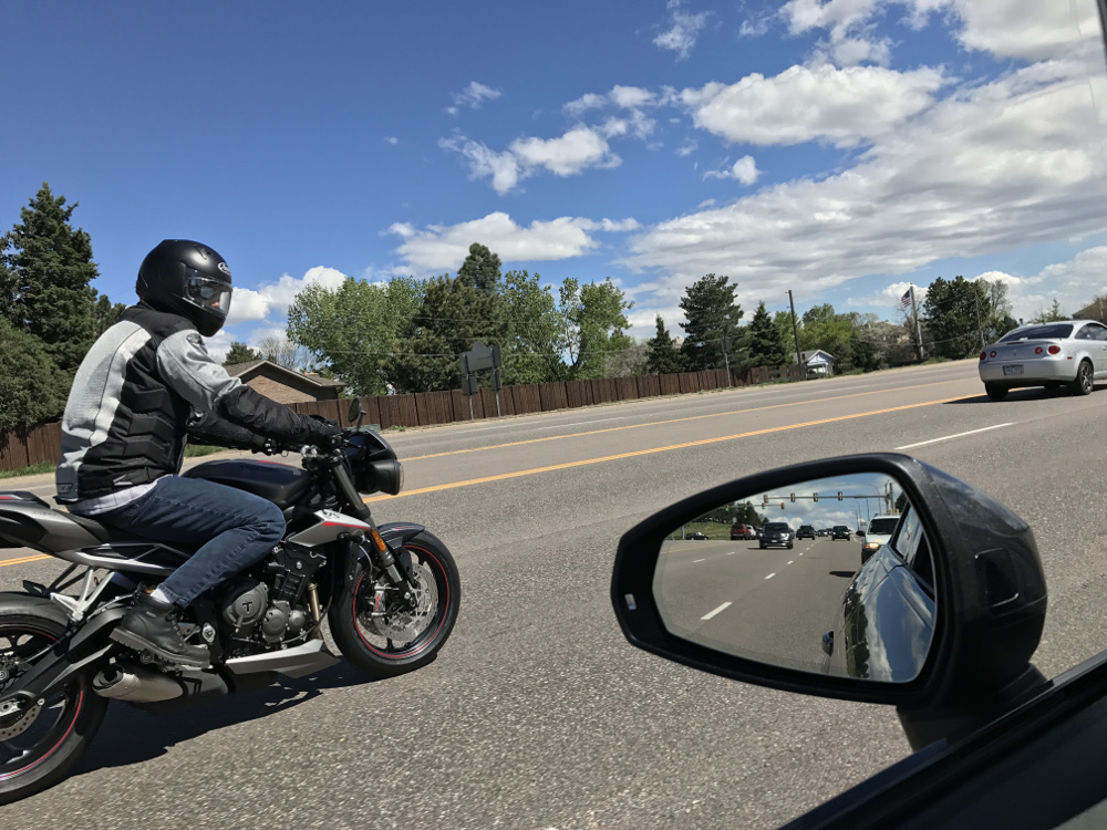 After learning how to ride, I wanted a bike that really fit my personality.  The Triumph RS was my pick.  It is certainly a track-capable machine, but I liked the naked appearance, the LCD dash, and the performance.